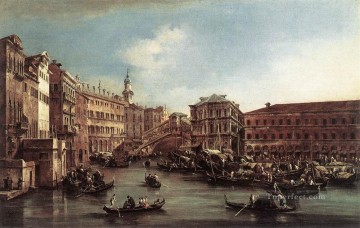 フランチェスコ・グアルディ Painting - リアルト橋とカメルレンギ宮殿 ヴェネツィア学校フランチェスコ・グアルディ